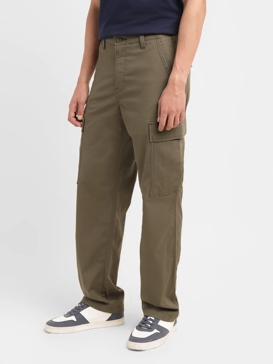 Men's Straight Fit Olive Cargo - Image 4