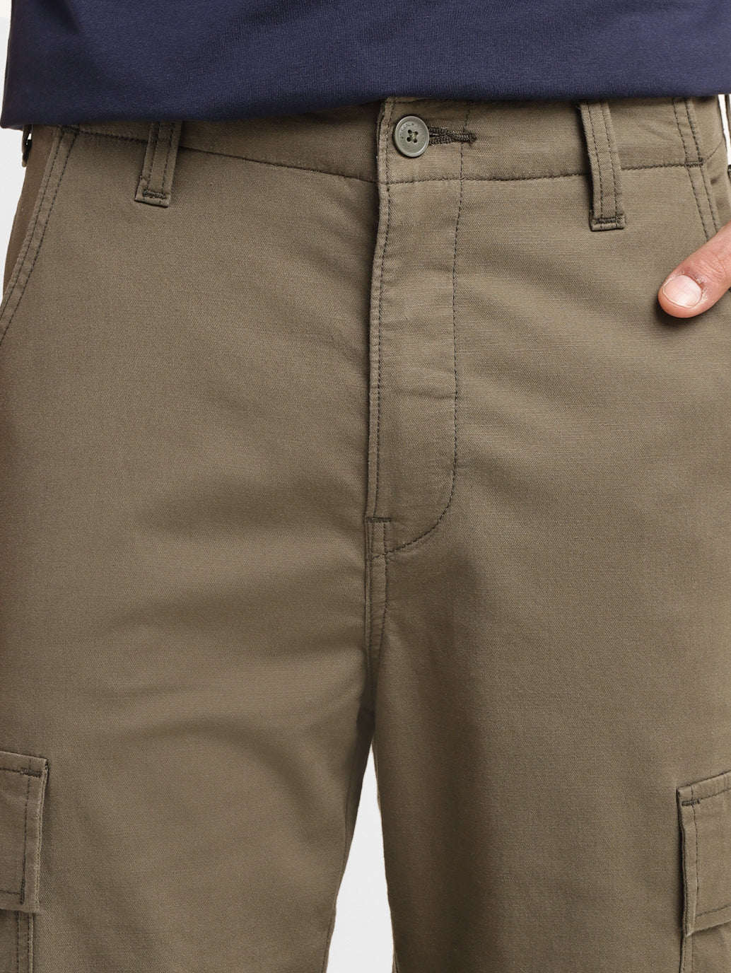 Men's Straight Fit Olive Cargo - Image 6
