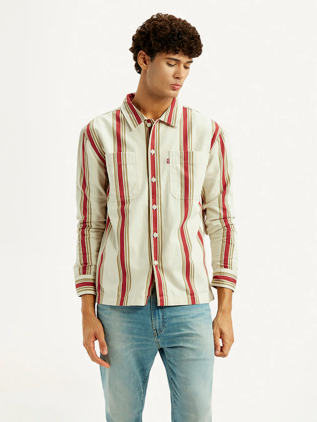 Men's Striped Multi Color Relaxed Fit Shirt - Image 6