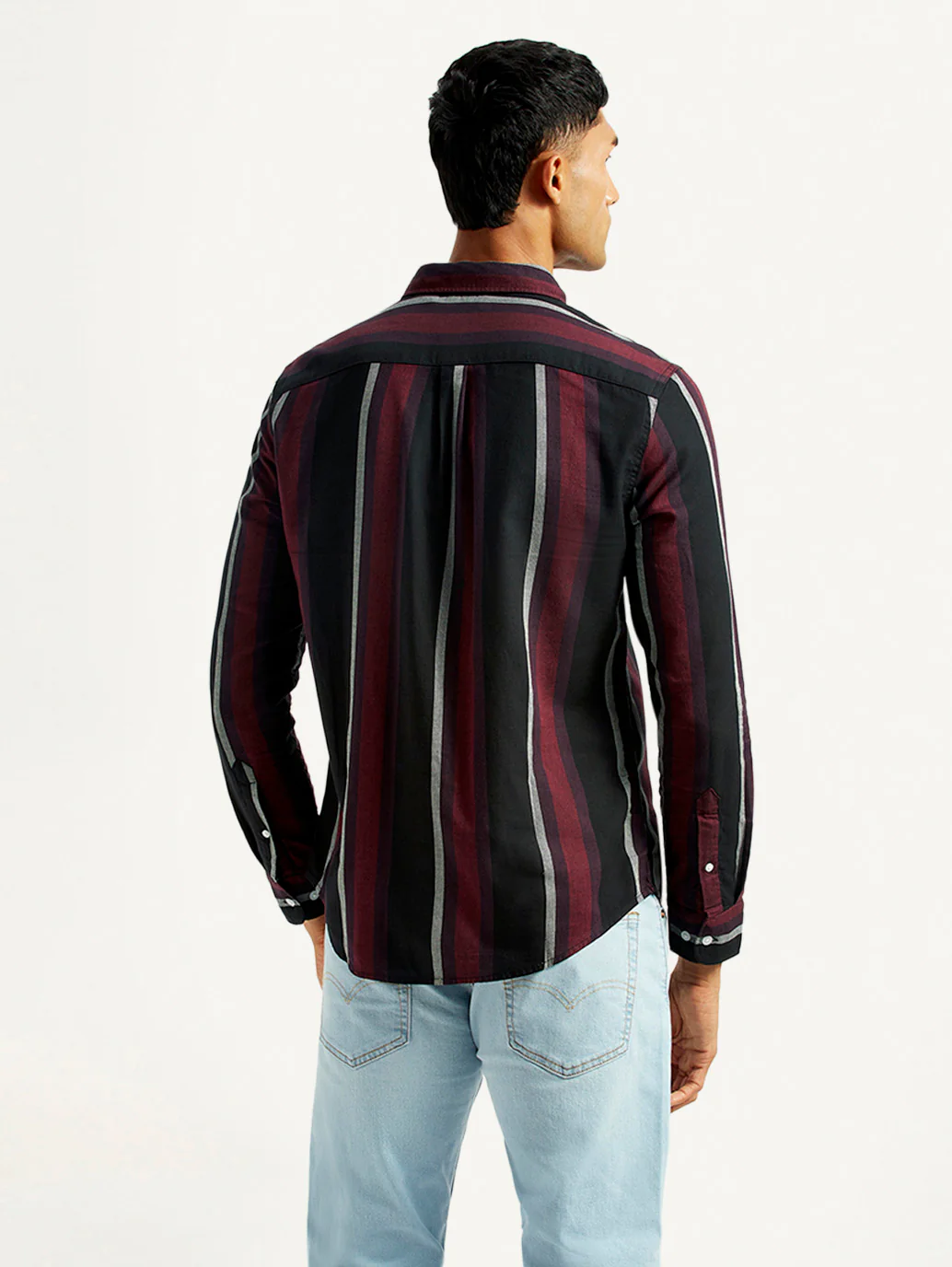 Men's Striped Multi Color Slim Fit Shirt - Image 2