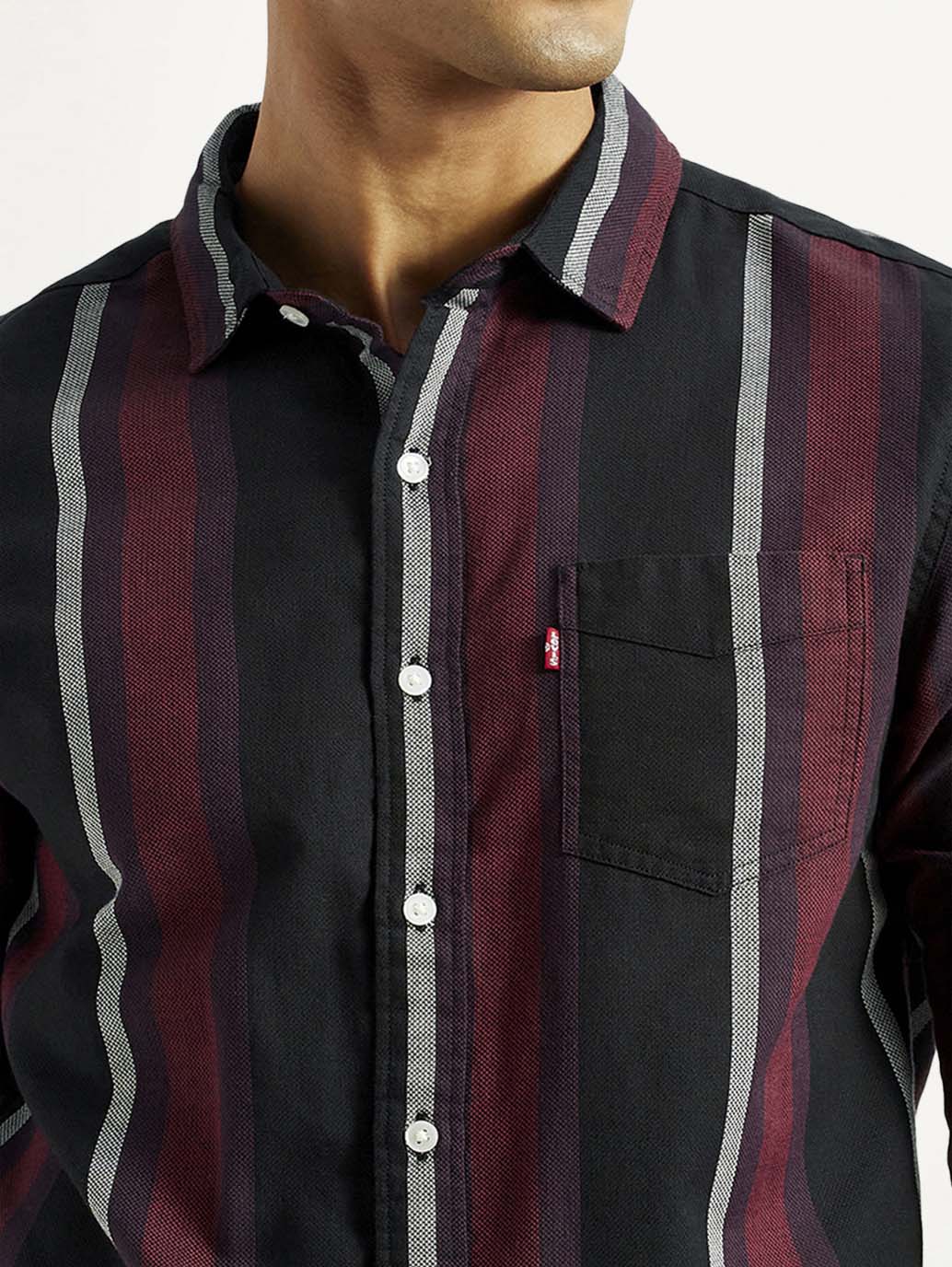 Men's Striped Multi Color Slim Fit Shirt - Image 3