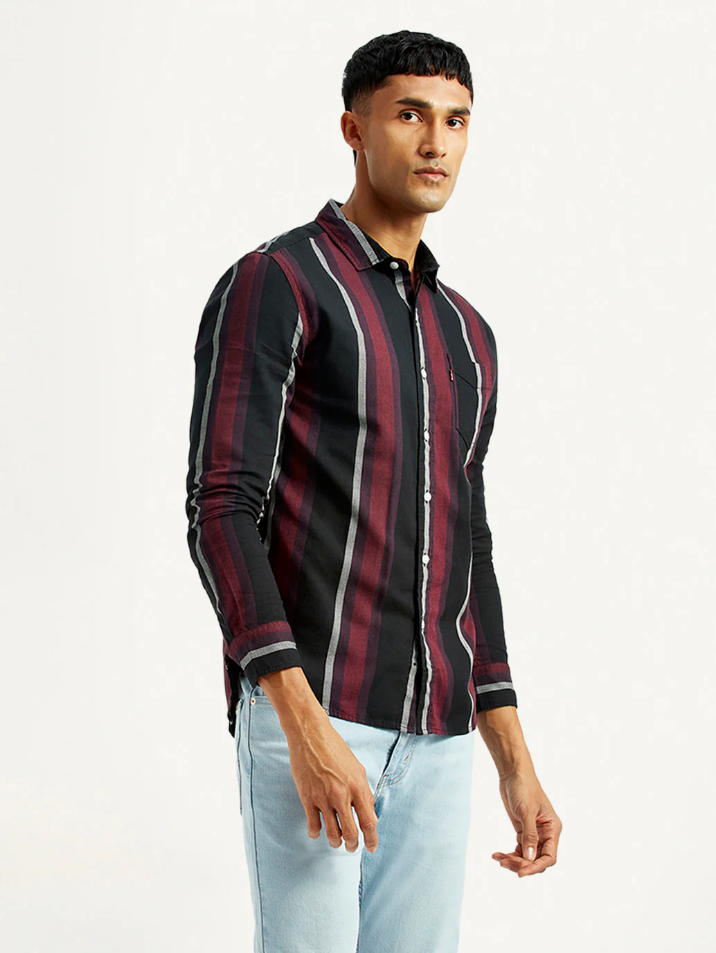 Men's Striped Multi Color Slim Fit Shirt - Image 4