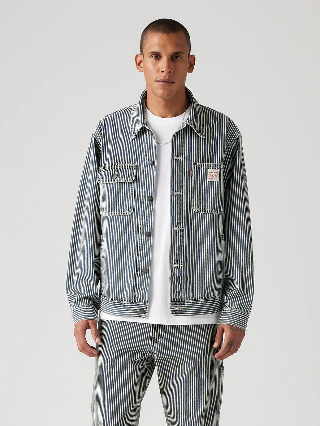 Men's Striped Blue Shacket