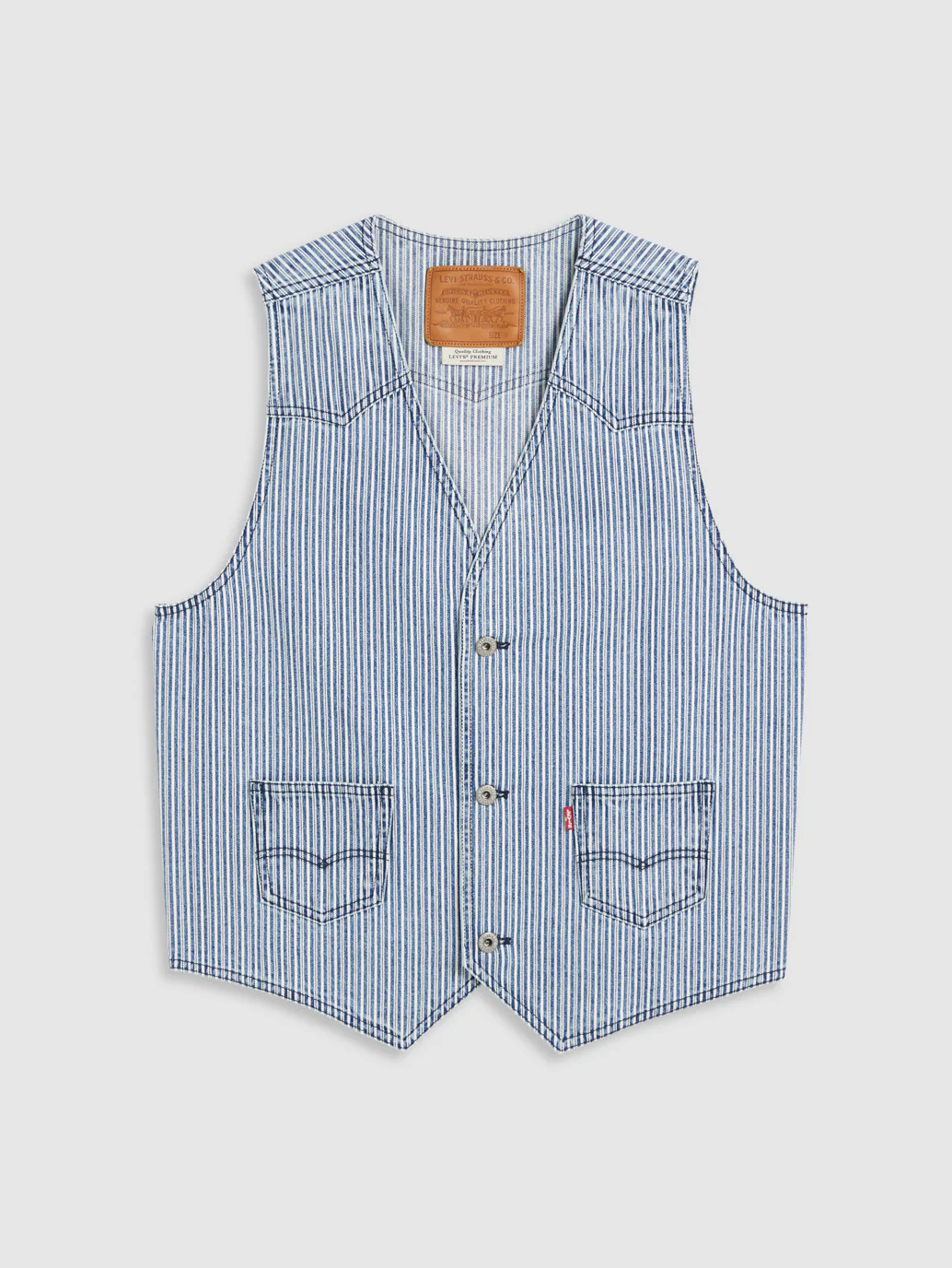 Men's Striped Blue Waistcoat - Image 5