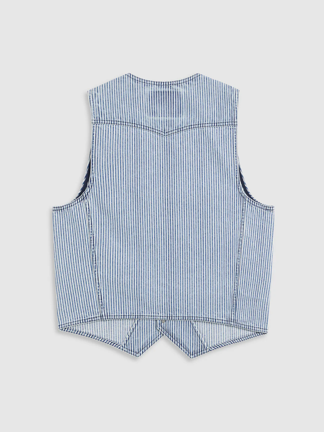 Men's Striped Blue Waistcoat - Image 6