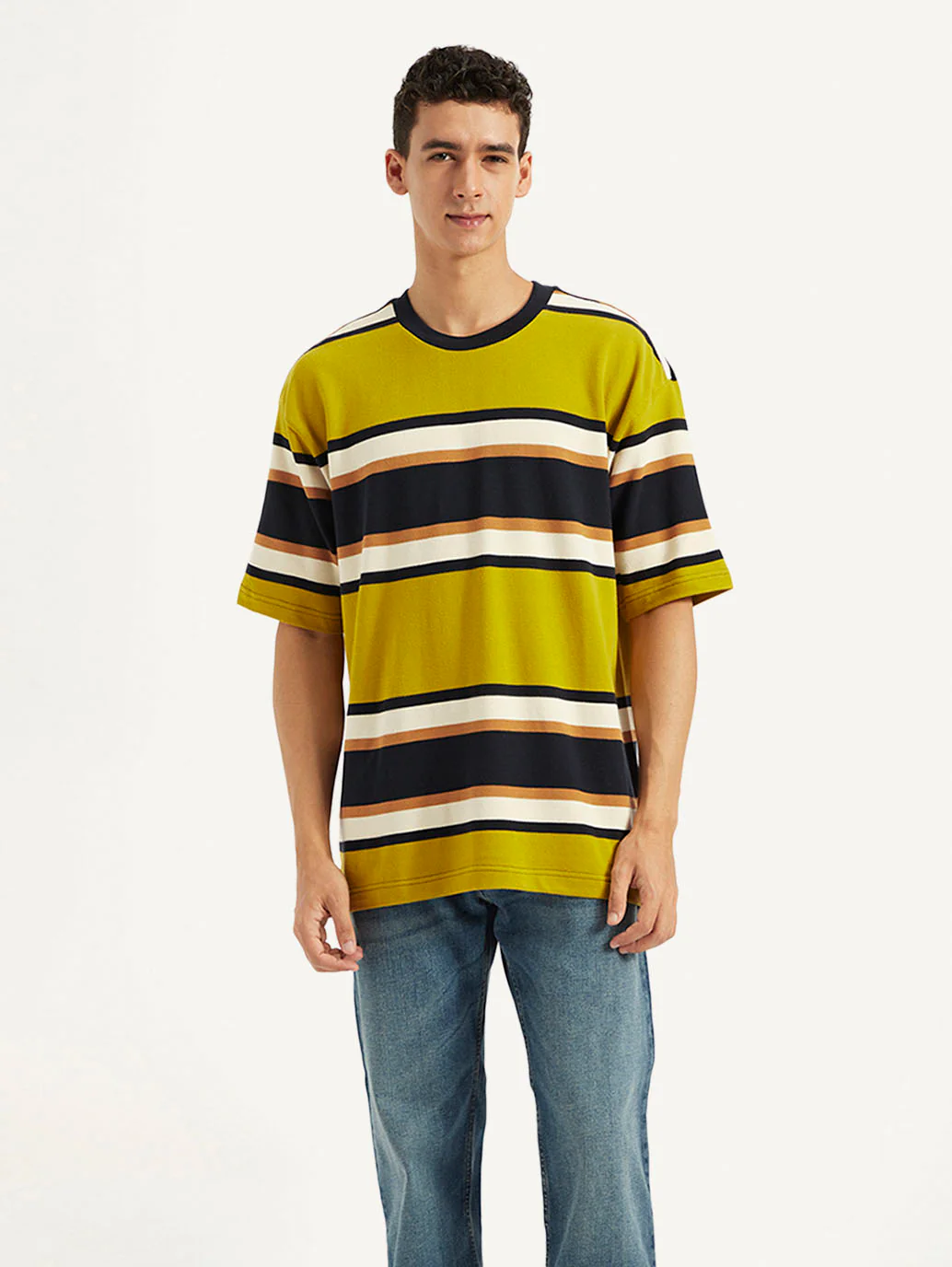 Men's Striped Loose Fit T-Shirt - Image 2