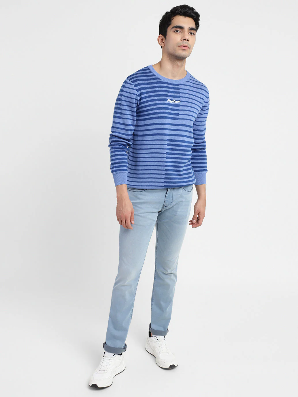 Men's Striped Crew Neck Sweater - Image 2
