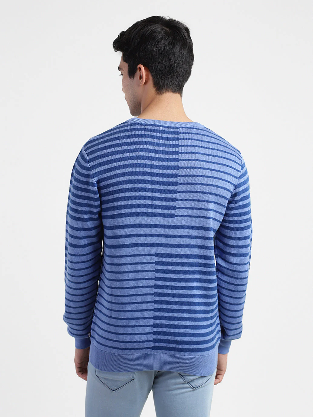 Men's Striped Crew Neck Sweater - Image 3