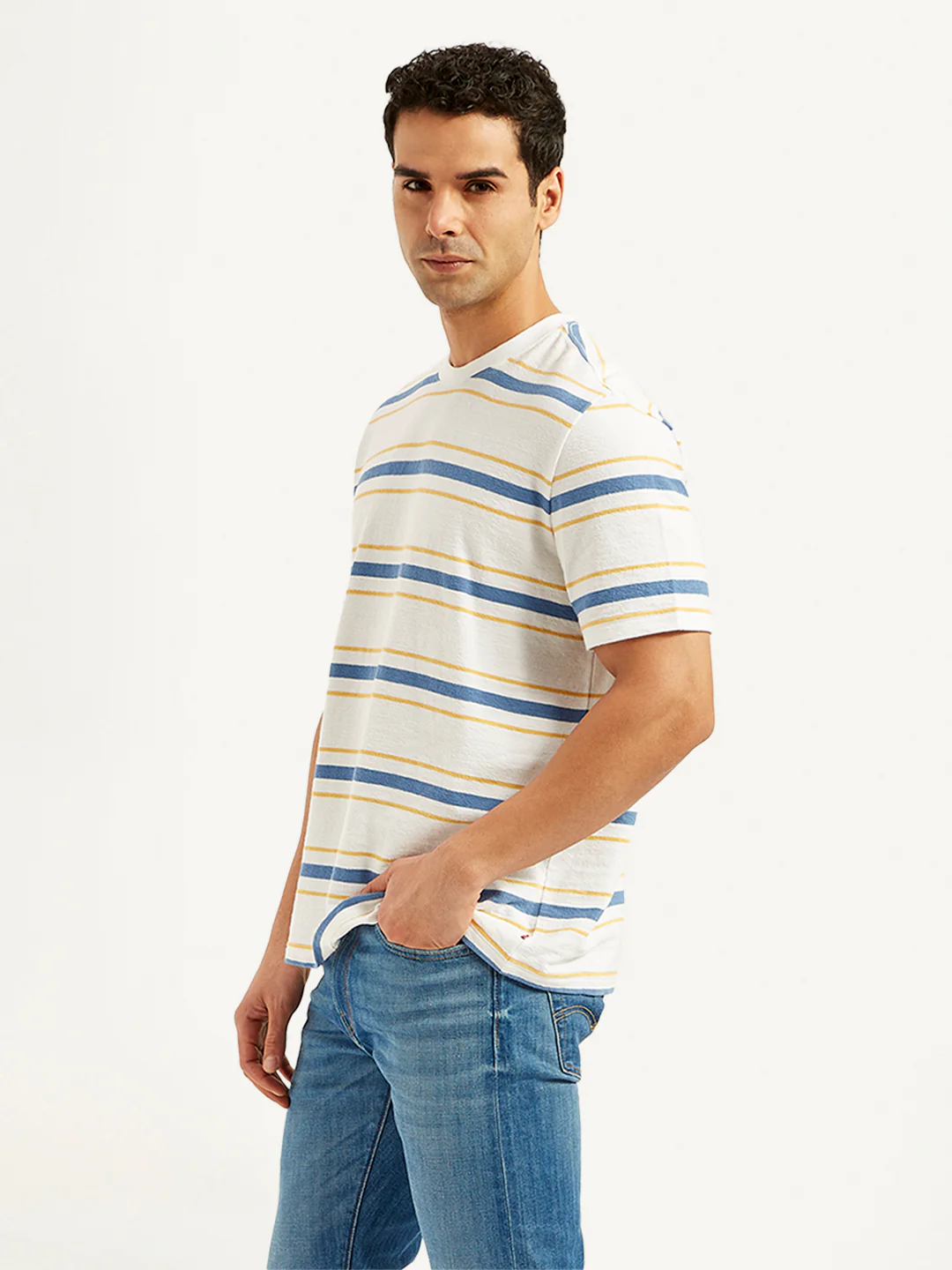 Men's Striped Crew Neck T-Shirt - Image 4