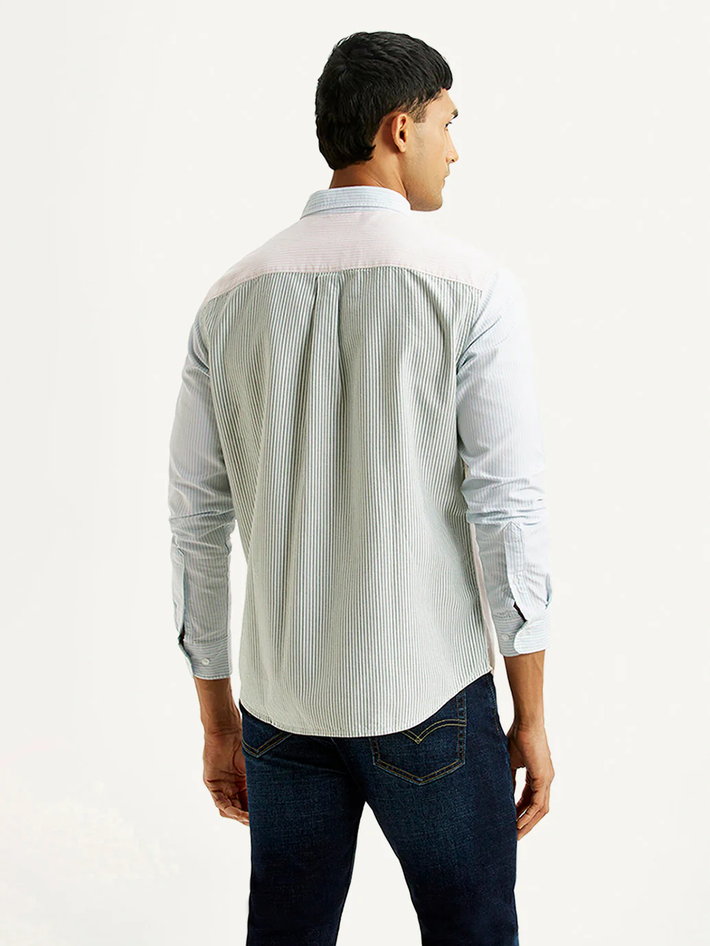 Men's Striped Multicolor Slim Fit Oxford Shirt - Image 2
