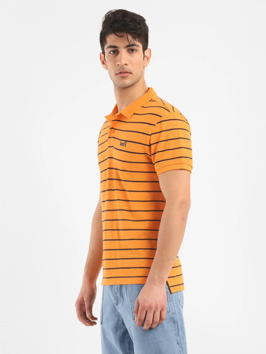 Men's Striped Polo Collar T-Shirt - Image 3