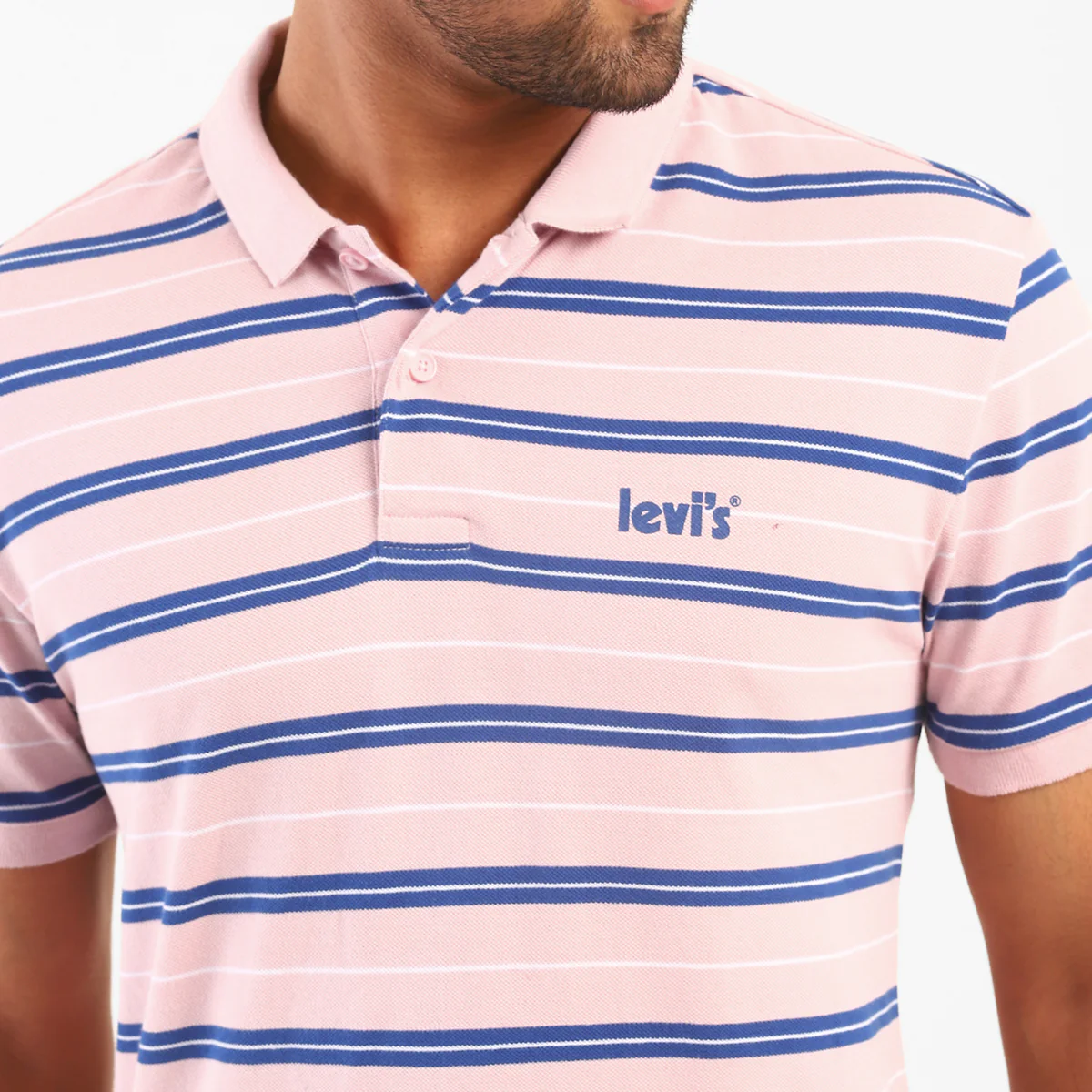 Men's Striped Polo Collar T-Shirt - Image 4