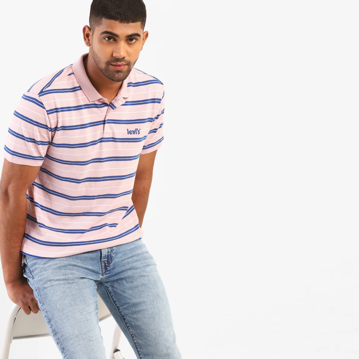 Men's Striped Polo Collar T-Shirt - Image 5