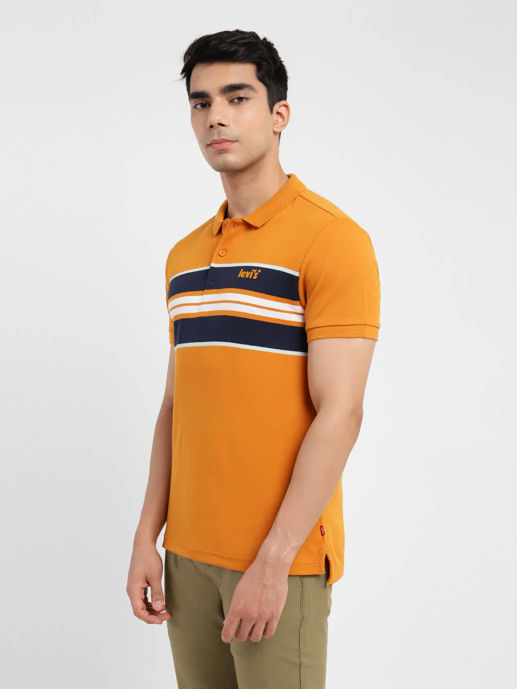 Men's Striped Polo Collar T-Shirt - Image 3