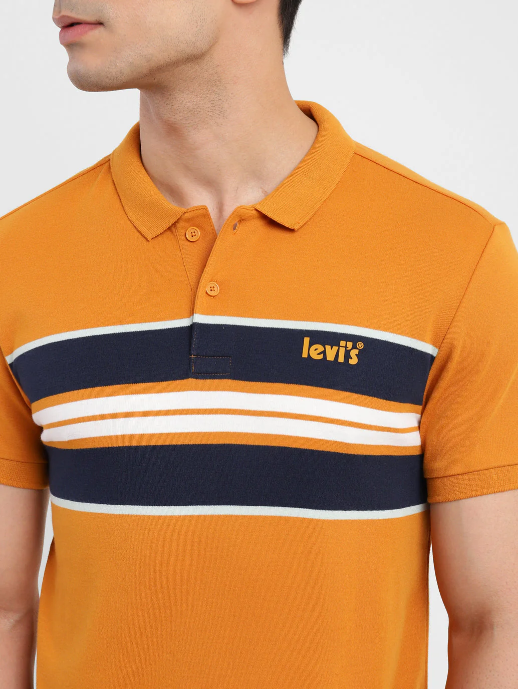 Men's Striped Polo Collar T-Shirt - Image 4