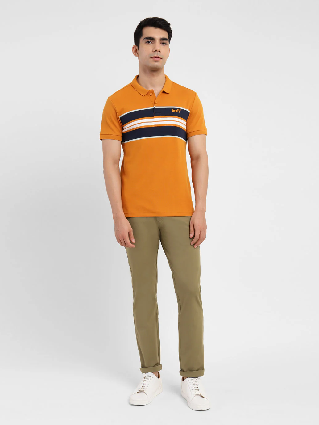 Men's Striped Polo Collar T-Shirt - Image 5