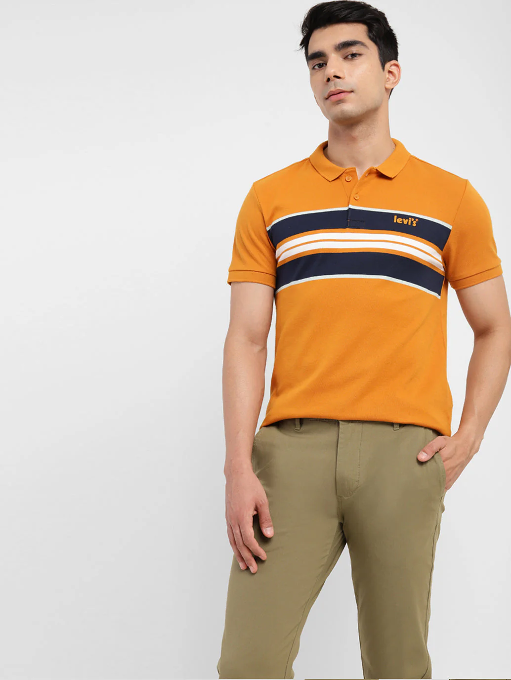 Men's Striped Polo Collar T-Shirt - Image 6