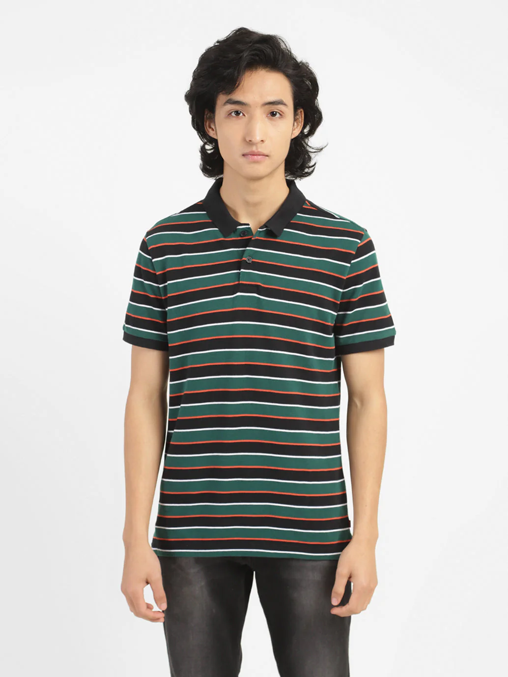 Men's Striped Polo T-shirt - Image 2