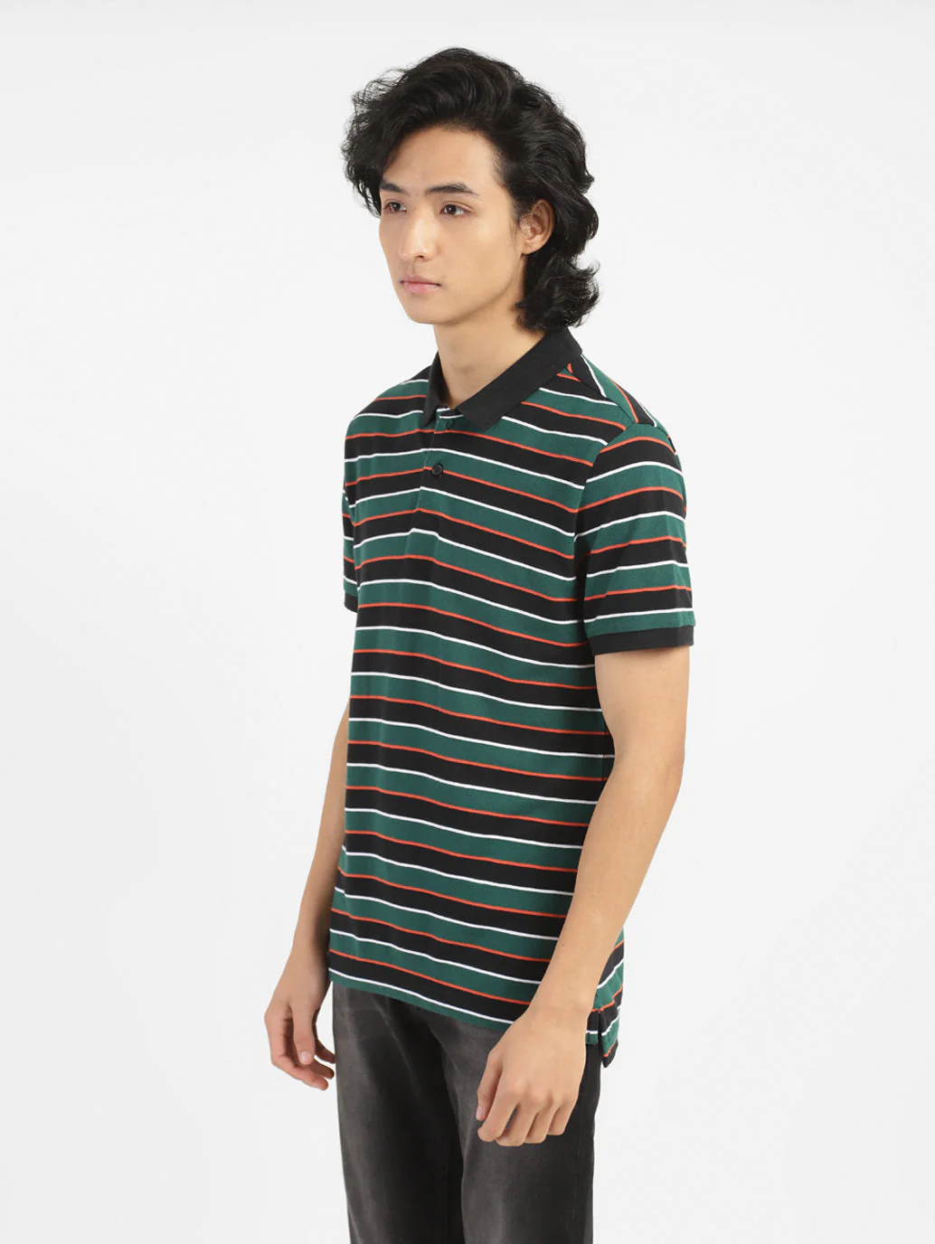 Men's Striped Polo T-shirt - Image 4