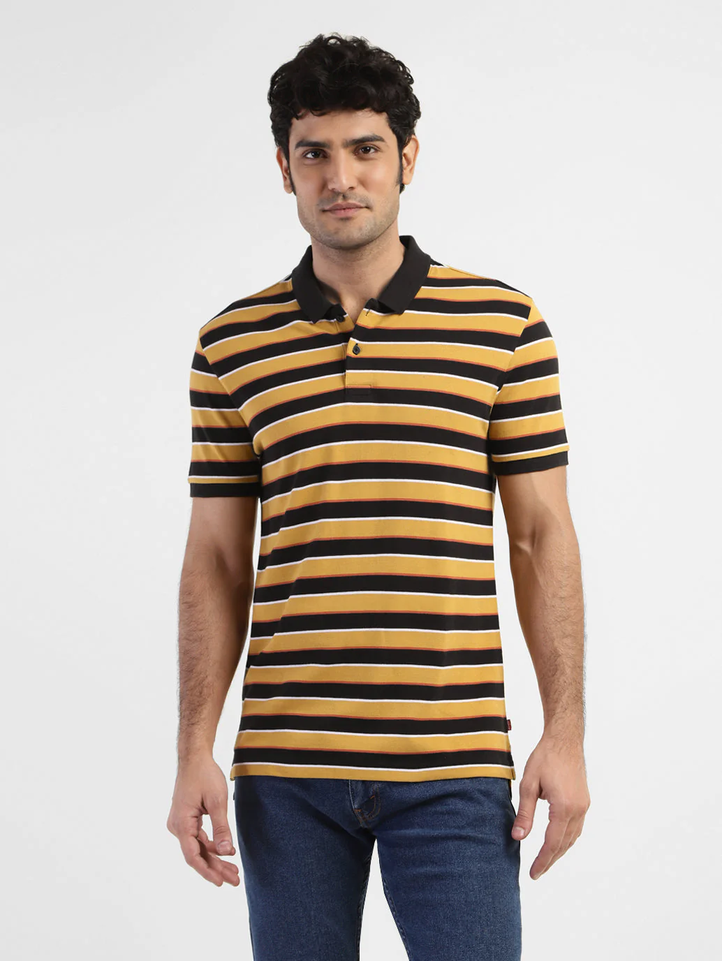Men's Striped Polo T-shirt - Image 2