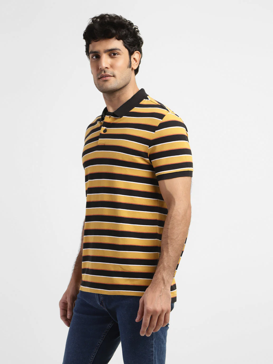 Men's Striped Polo T-shirt - Image 4