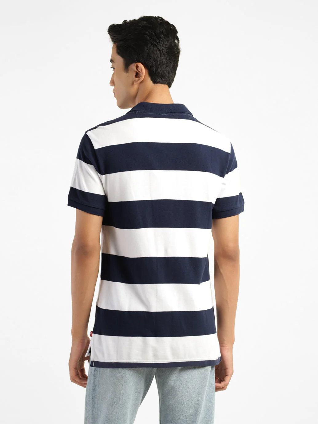 Men's Striped Polo Collar T-shirt - Image 3