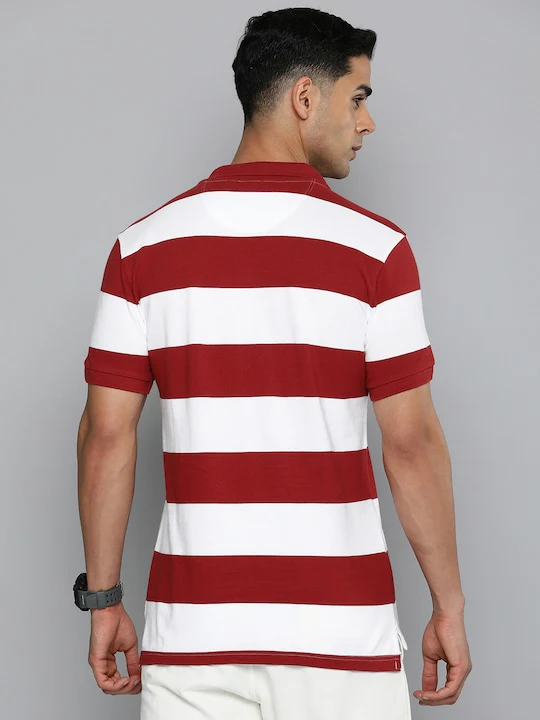 Men's Striped Polo T-shirt - Image 2