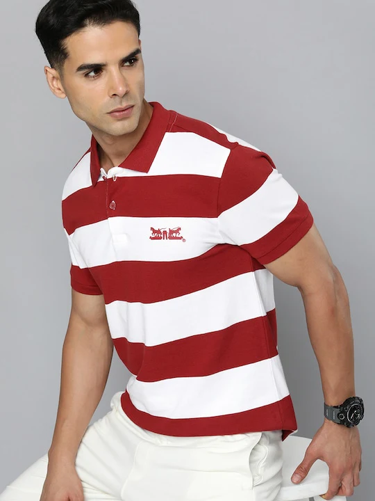 Men's Striped Polo T-shirt - Image 5