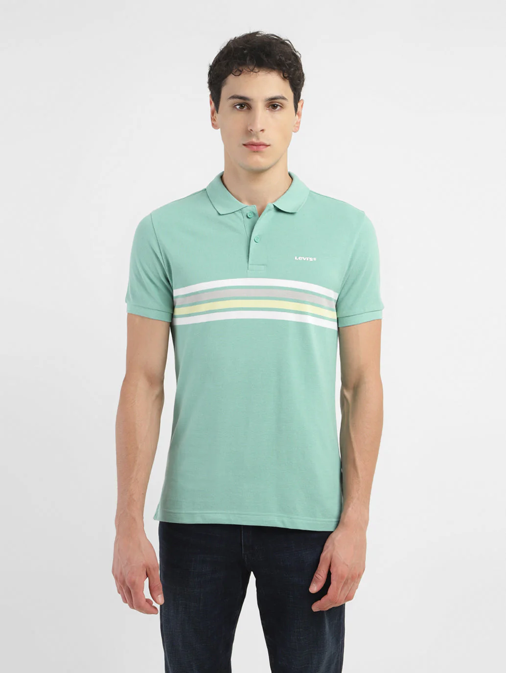 Men's Striped Polo T-shirt - Image 2
