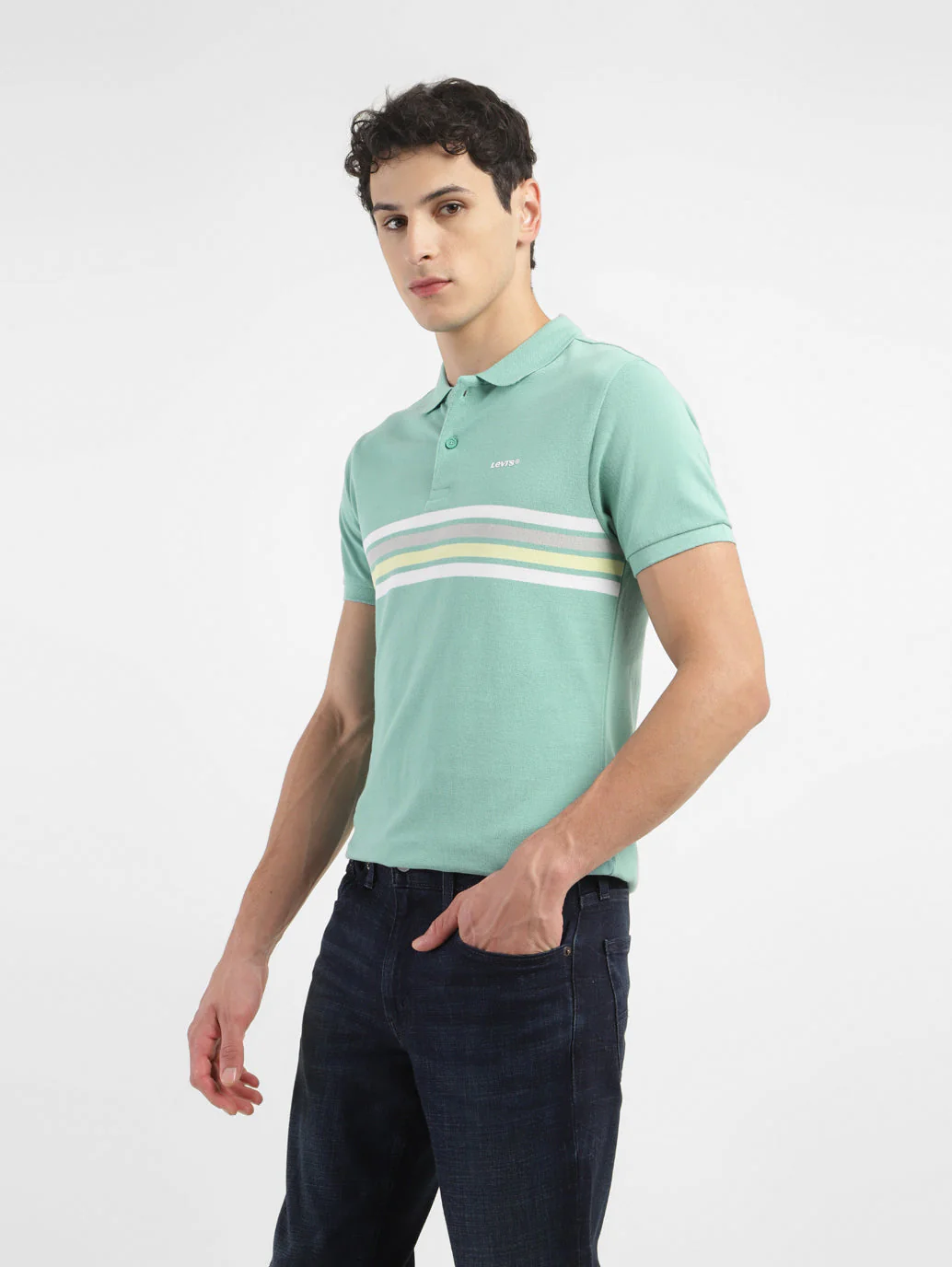 Men's Striped Polo T-shirt - Image 6