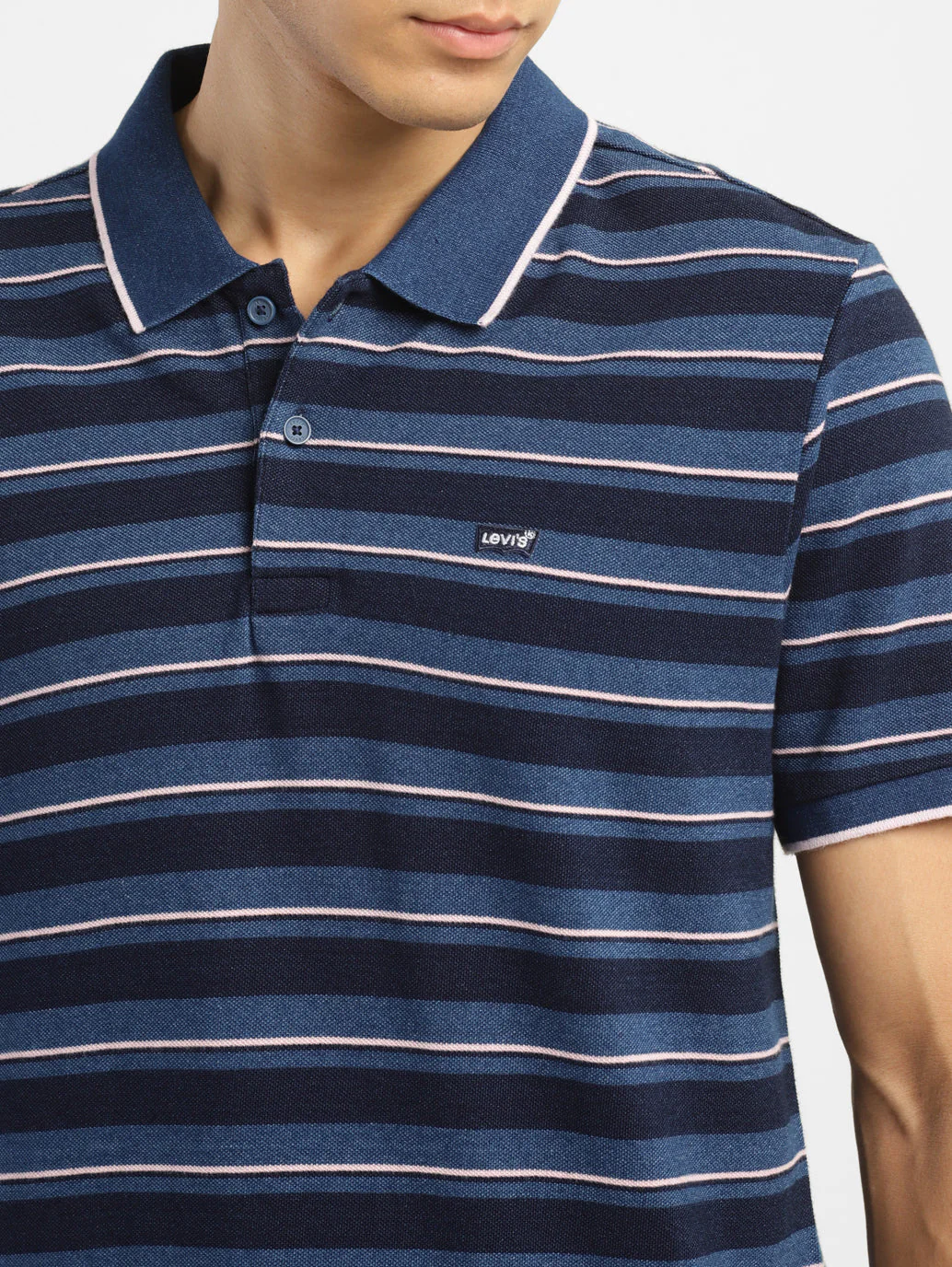 Men's Striped Polo Collar T-shirt - Image 5