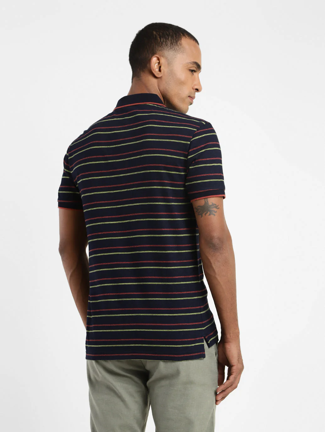 Men's Striped Polo T-shirt - Image 3