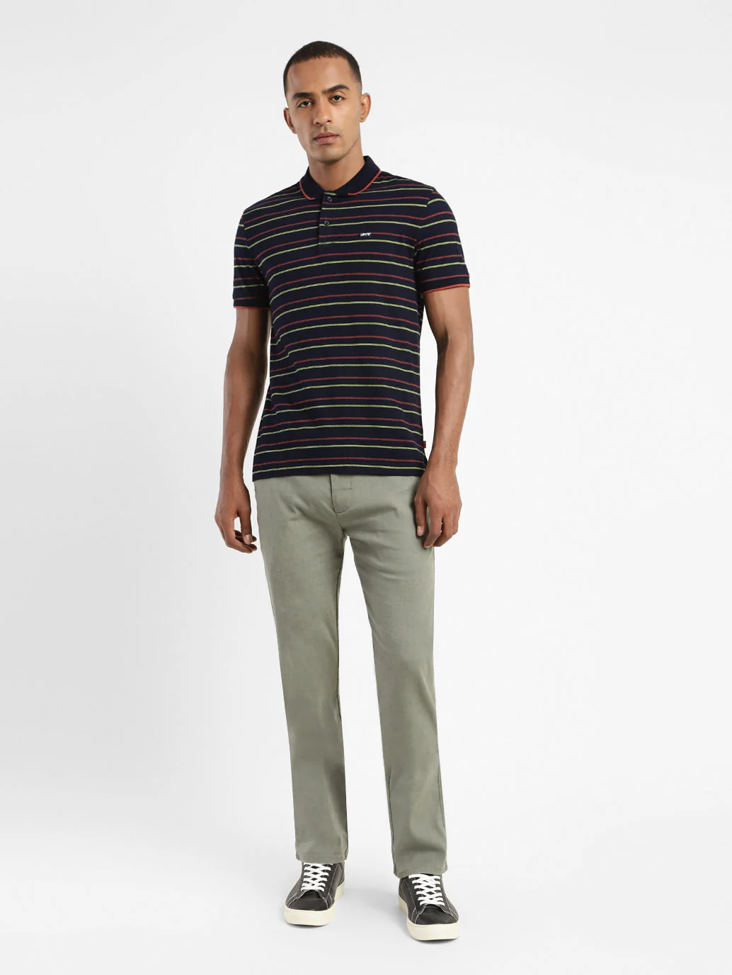 Men's Striped Polo T-shirt - Image 6