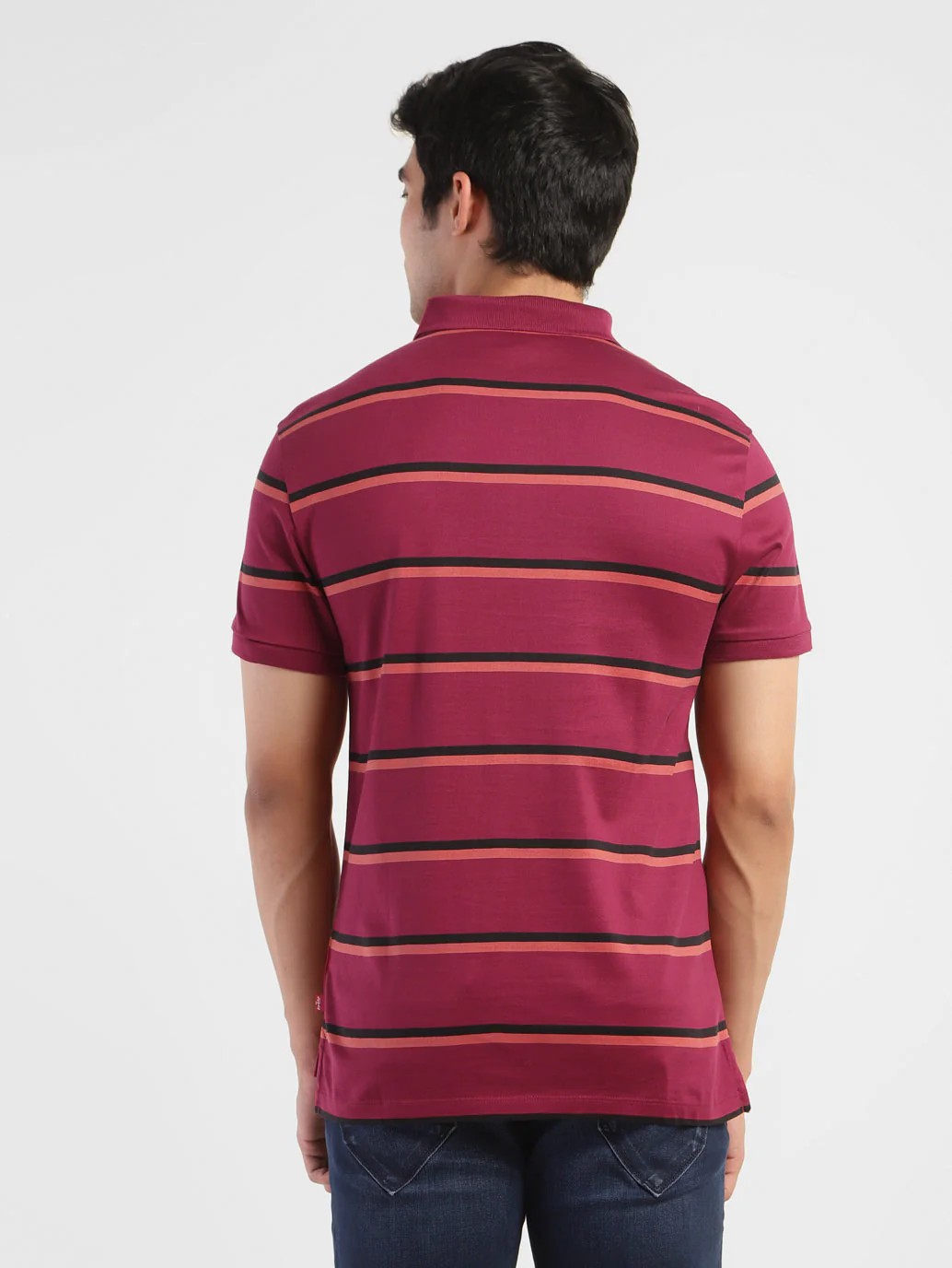 Men's Striped Regular Fit Polo T-shirt - Image 3