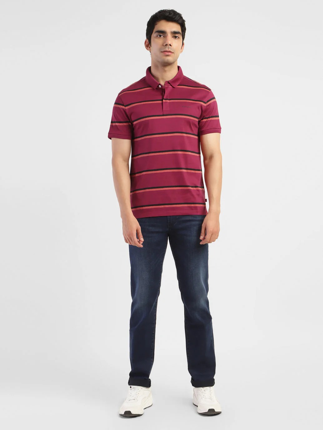 Men's Striped Regular Fit Polo T-shirt - Image 5