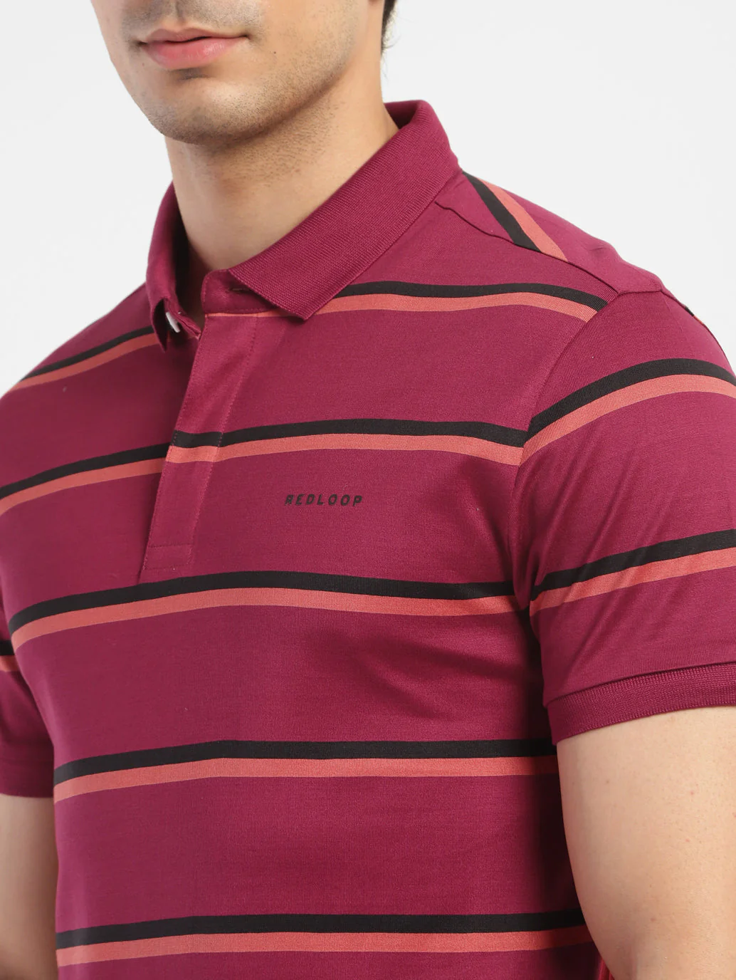 Men's Striped Regular Fit Polo T-shirt - Image 6