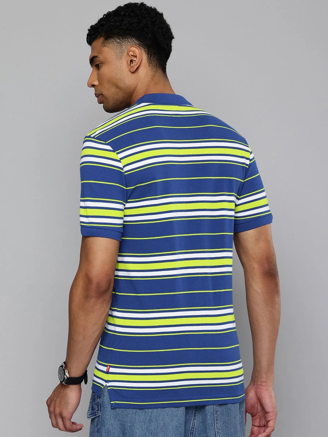 Men's Striped Polo T-shirt - Image 4