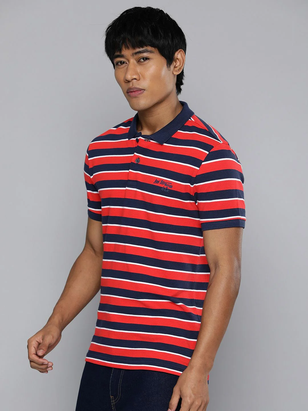 Men's Striped Polo T-shirt - Image 3