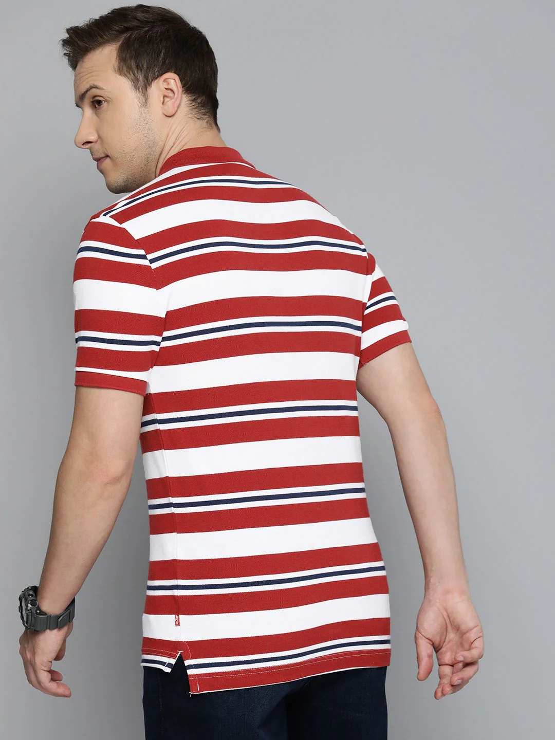 Men's Striped Polo T-shirt - Image 4