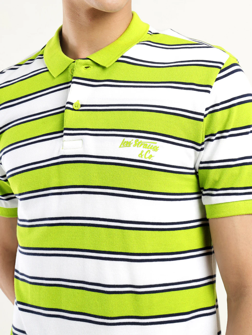 Men's Striped Polo T-shirt - Image 4