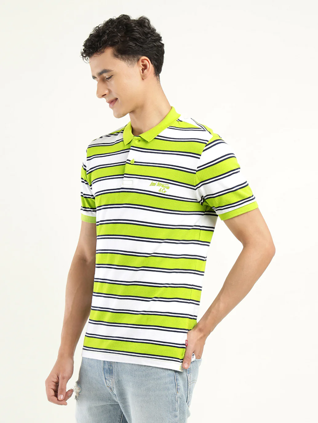 Men's Striped Polo T-shirt - Image 5