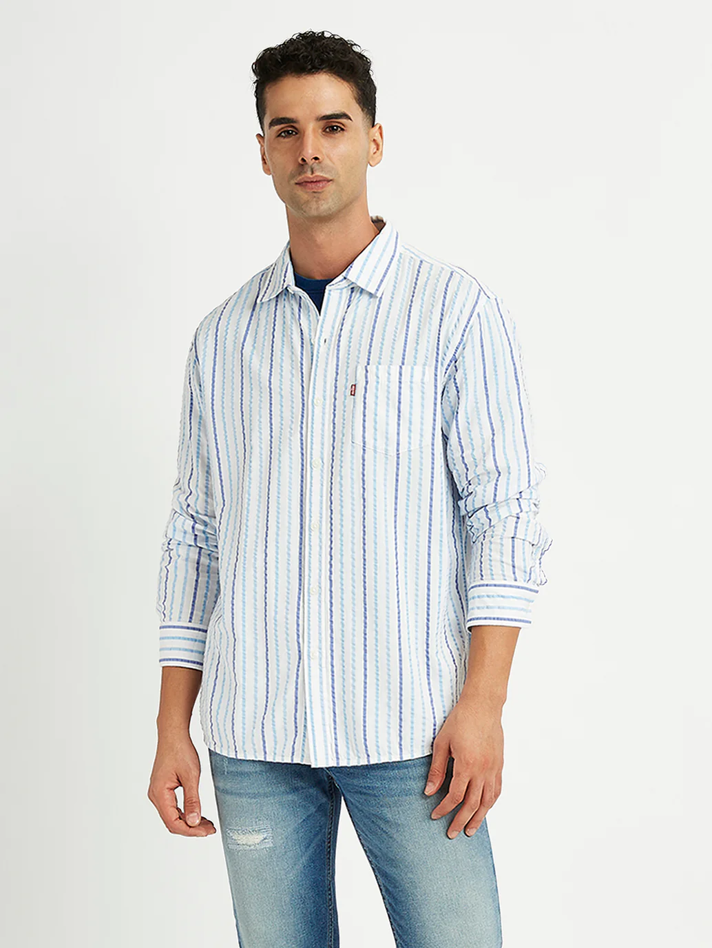 Men's Striped Slim Fit Shirt - Image 3