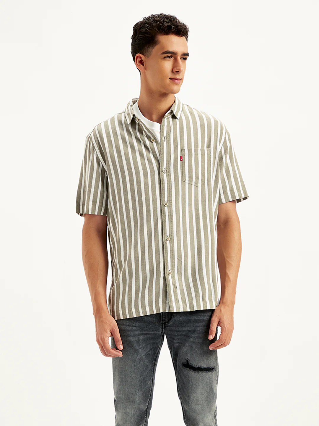 Men's Striped Slim Fit Shirt - Image 2