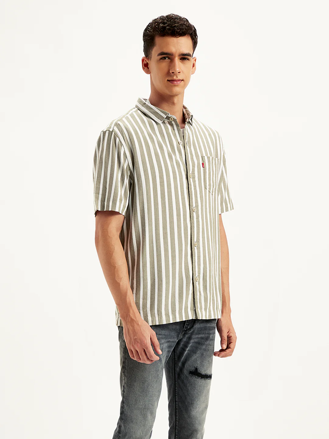 Men's Striped Slim Fit Shirt - Image 4