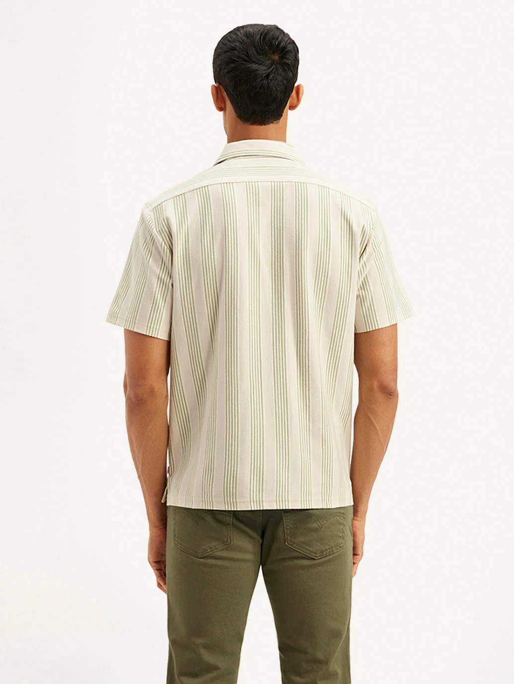 Men's Resort Collar Striped Loose Fit Camp Shirt - Image 3