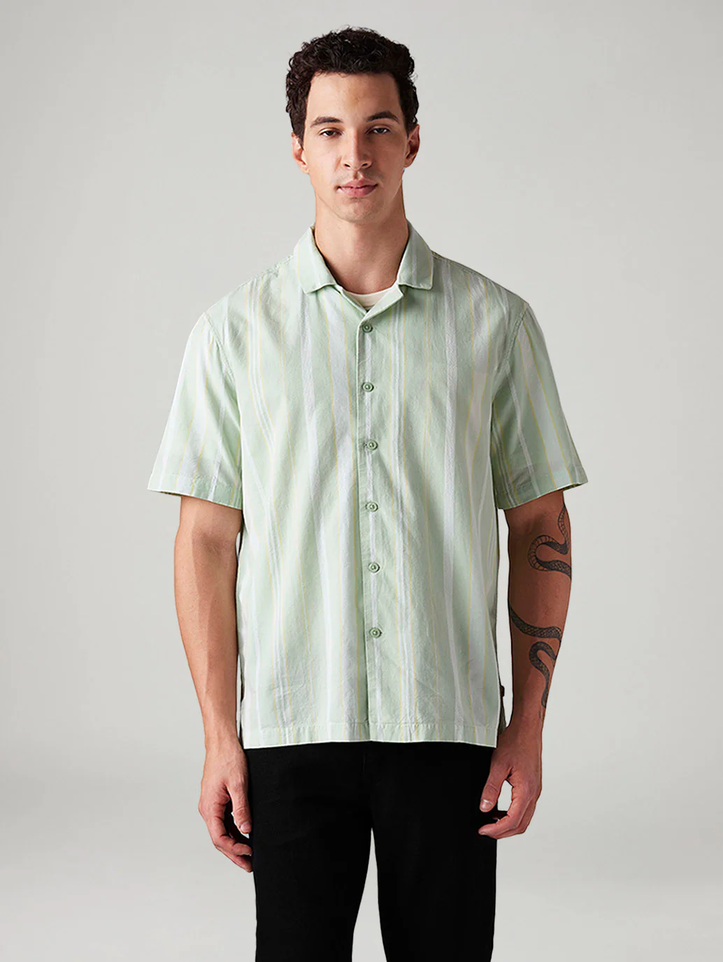 Men's Striped Relaxed Fit Shirt - Image 2