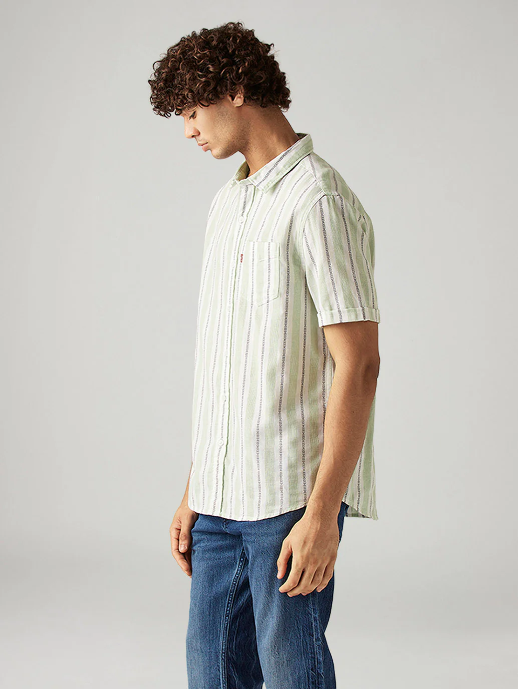 Men's Striped Relaxed Fit Shirt - Image 5
