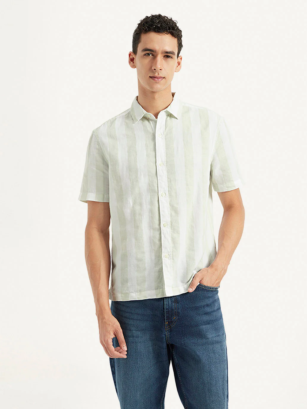 Men's Striped Loose Fit Shirt - Image 2