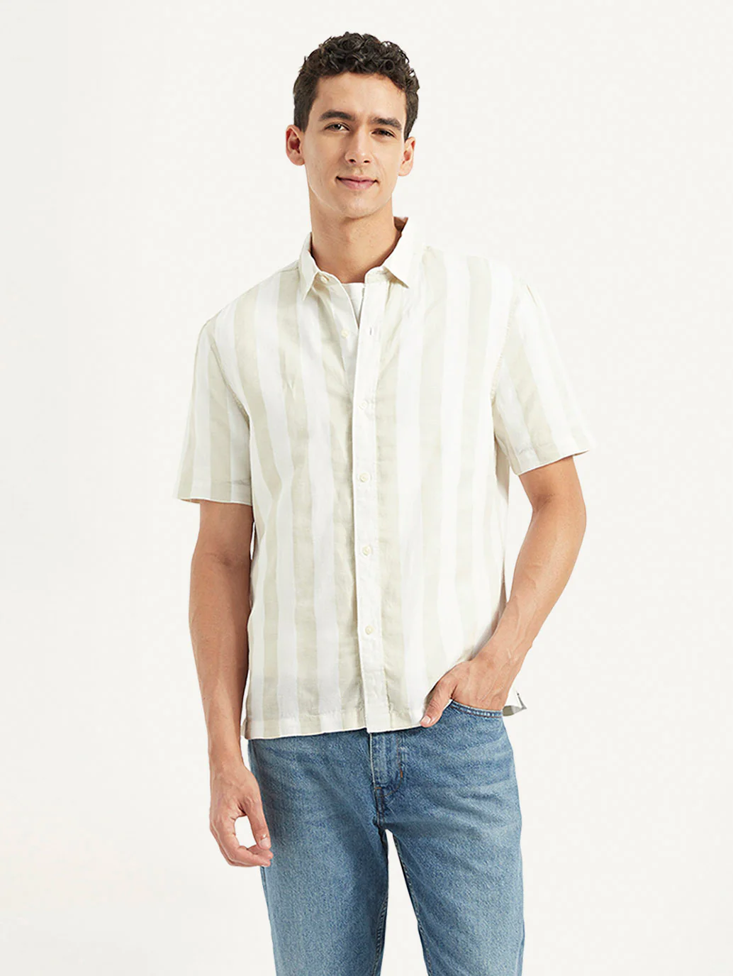 Men's Striped Loose Fit Shirt - Image 2