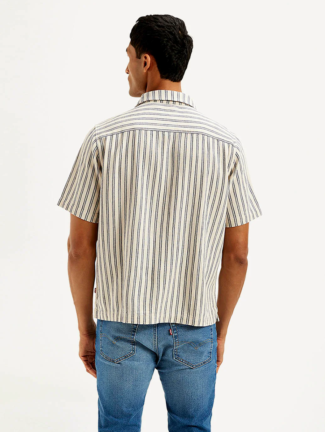 Men's Resort Collar Striped Loose Fit Shirt - Image 3